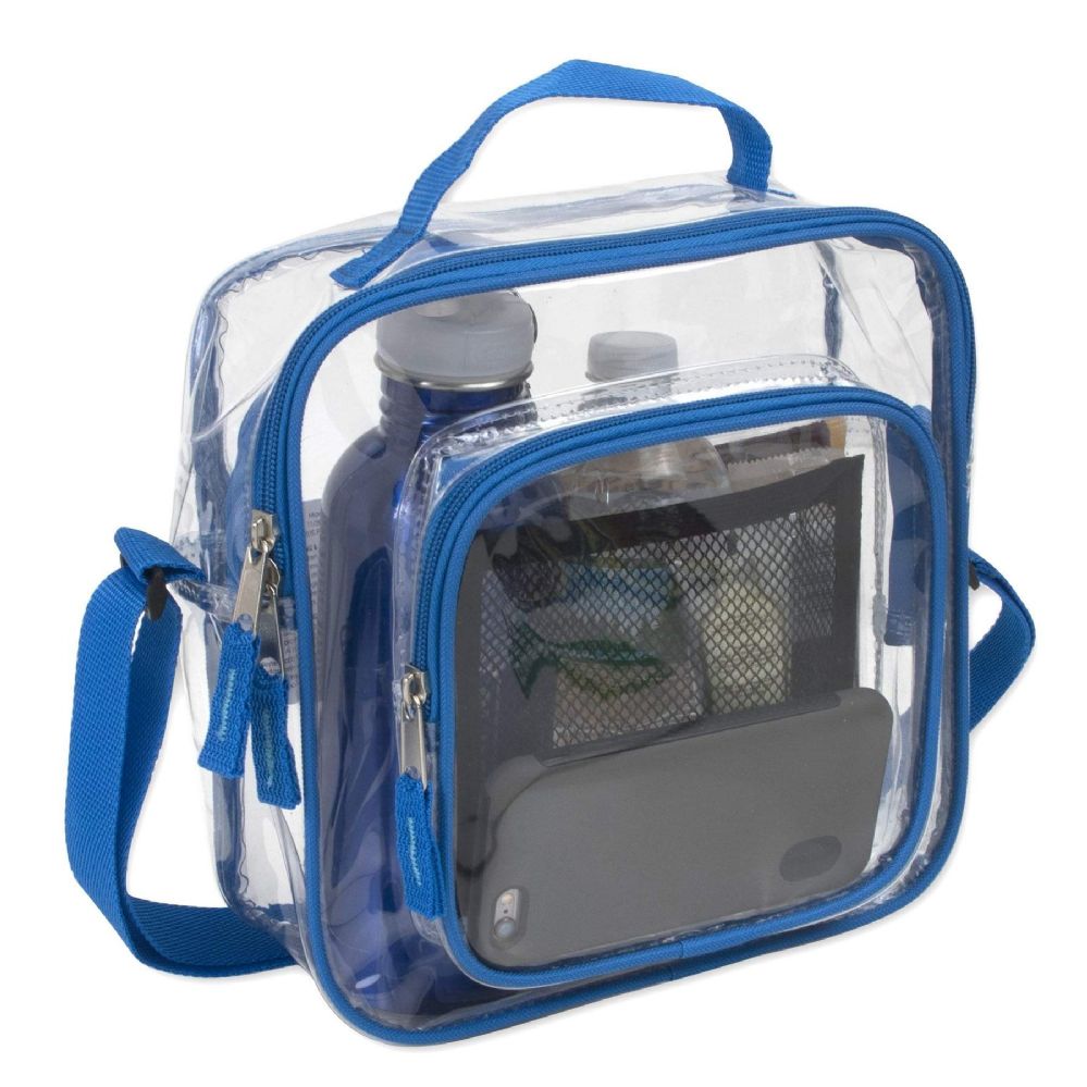 24 Wholesale Clear Toiletry Bag In Blue at