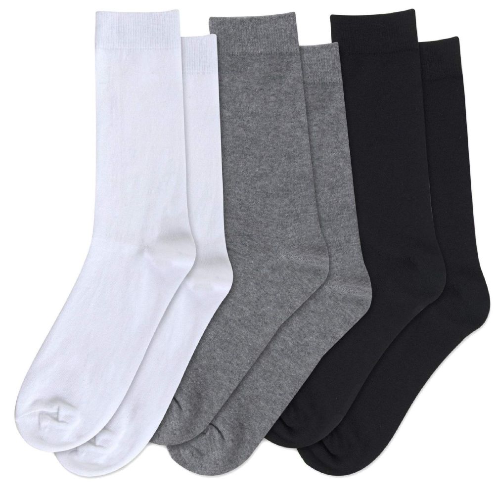 120 Pairs of Men's Cotton Crew Socks Solid Colors