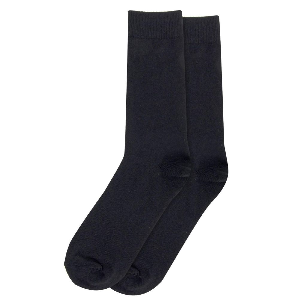 120 Wholesale Men's Cotton Crew Socks Black Only