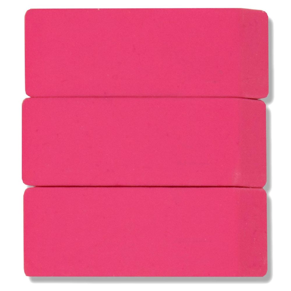 96 Pieces of 3 Pack Pink Erasers