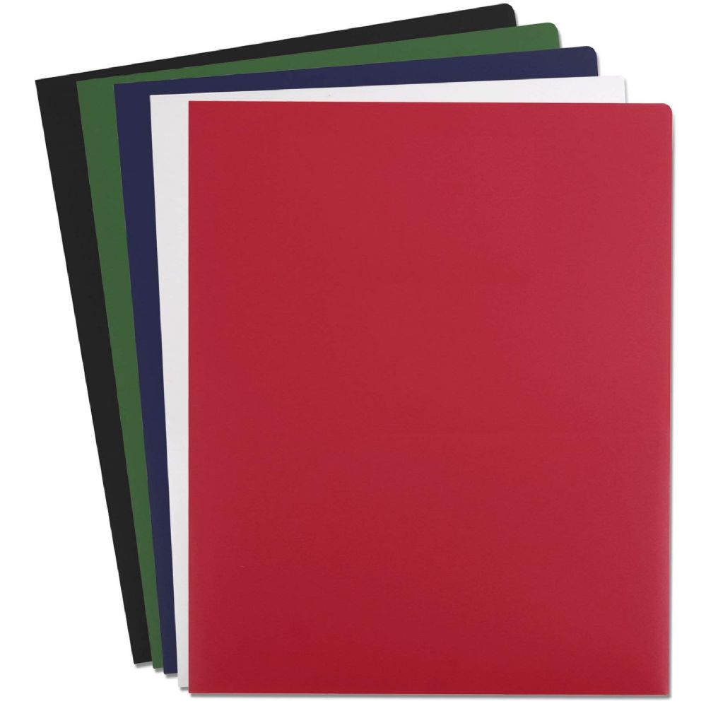 96 Pieces of Heavy Duty Plastic Folder Assorted Colors