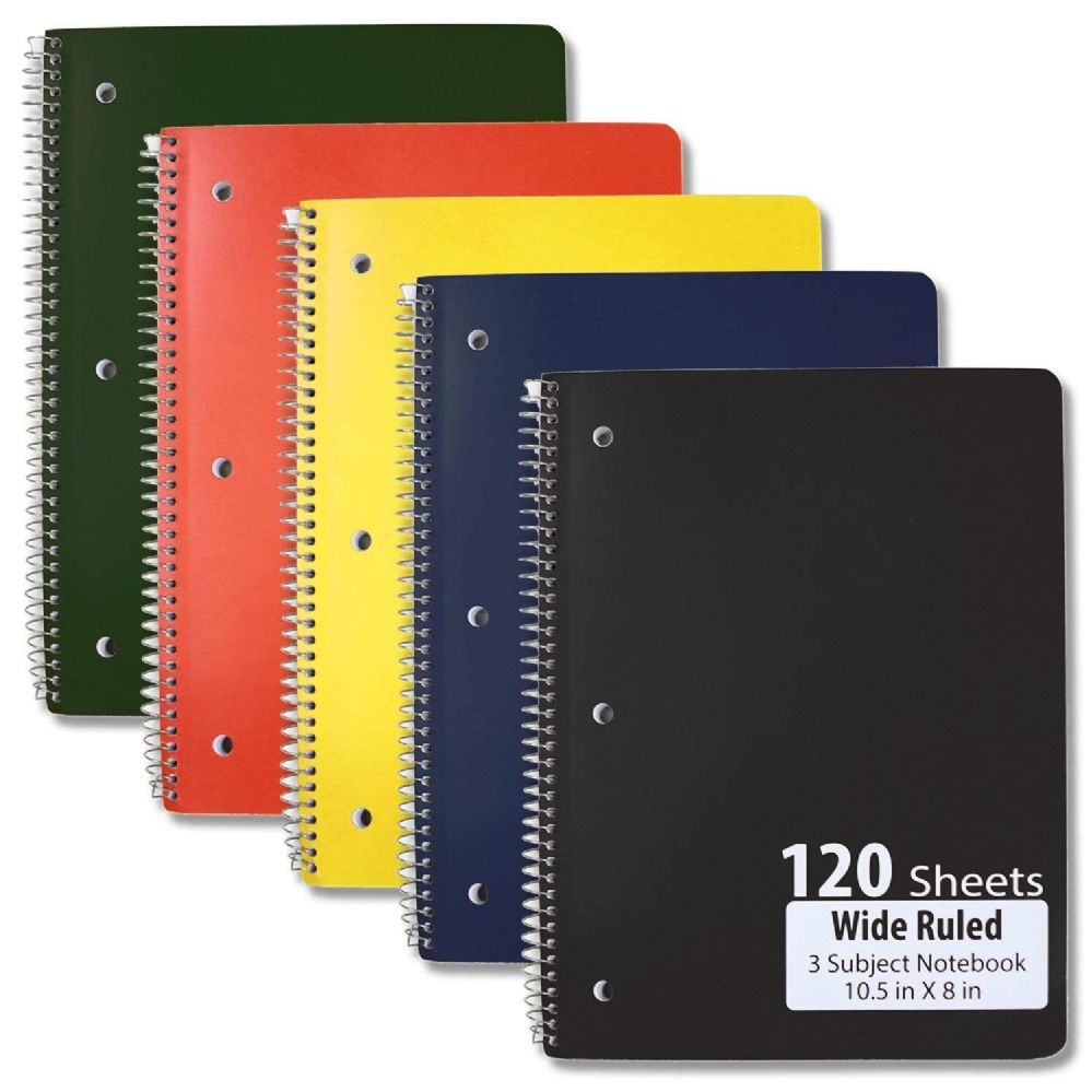 15 Pieces of 3 Subject Notebook Wide Ruled