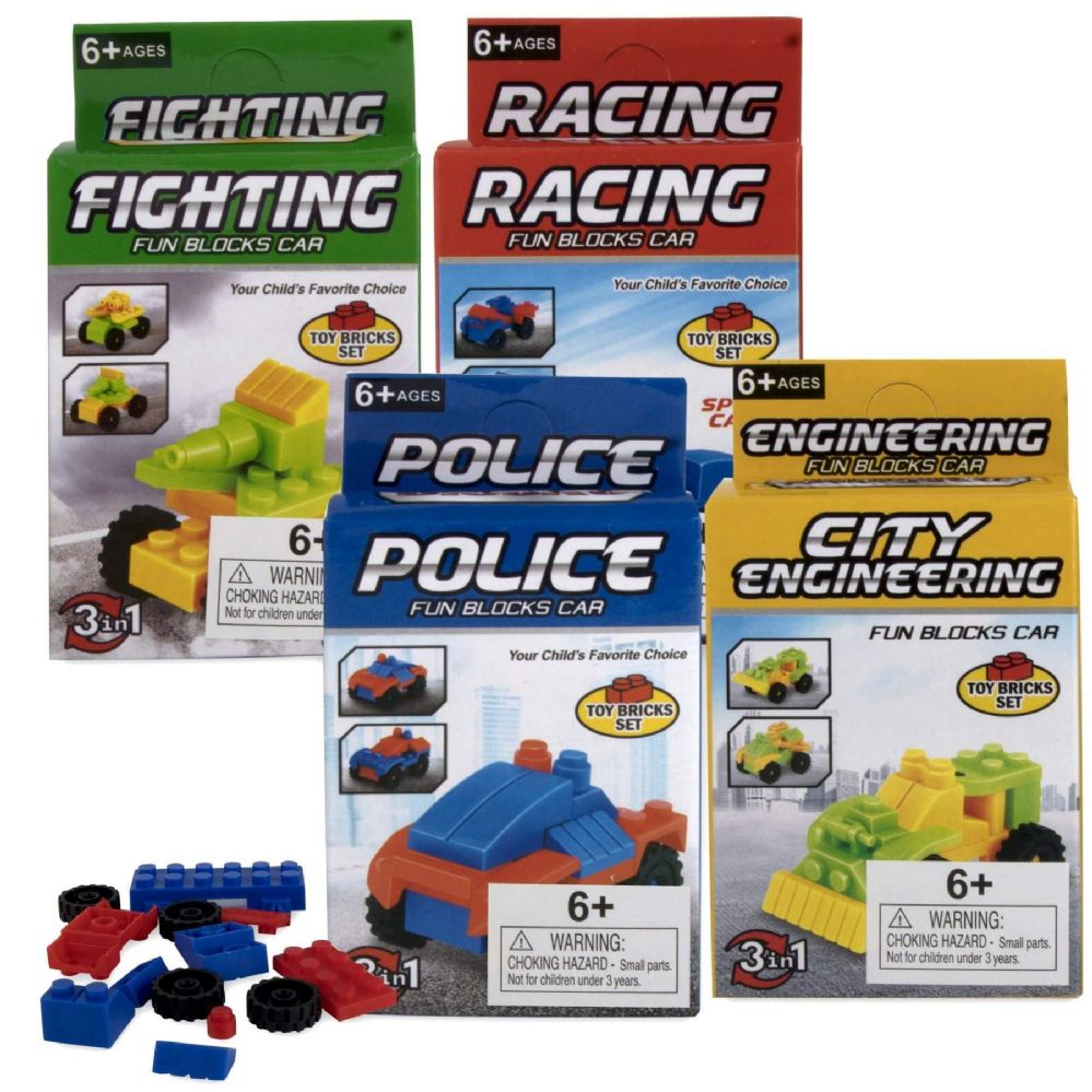 50 Pieces of Micro Blocks Assorted Vehicles In Bulk 4 Assorted Vehicles