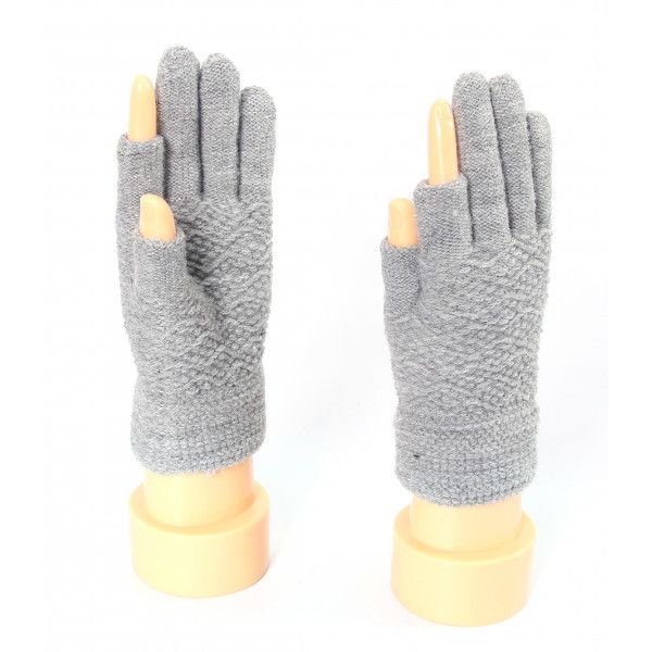 72 Pairs Ladies Thumb And Index Finger Less Gloves - Knitted Stretch Gloves