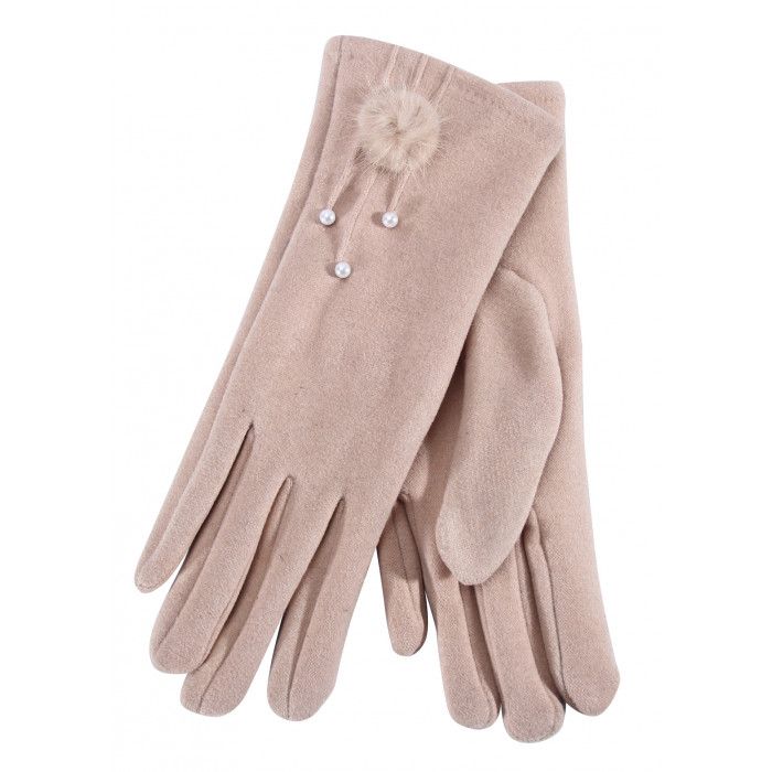 36 Pairs of Ladies Glove With Fuzzy Flower And Pearl