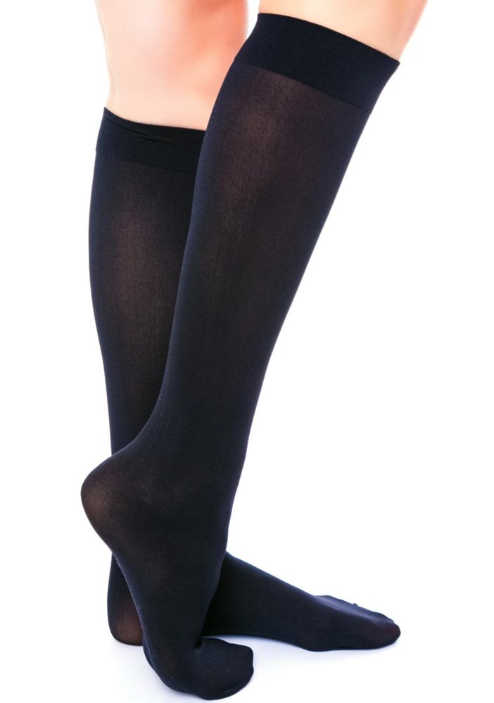 36 Pairs Yacht & Smith Girls Knee High Socks, Size 6-8 Solid Navy - Girls Knee Highs