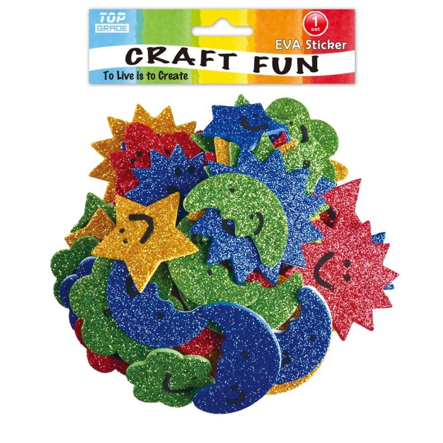 144 Pieces Eva Sun Star Moon Craft - Craft Glue & Glitter