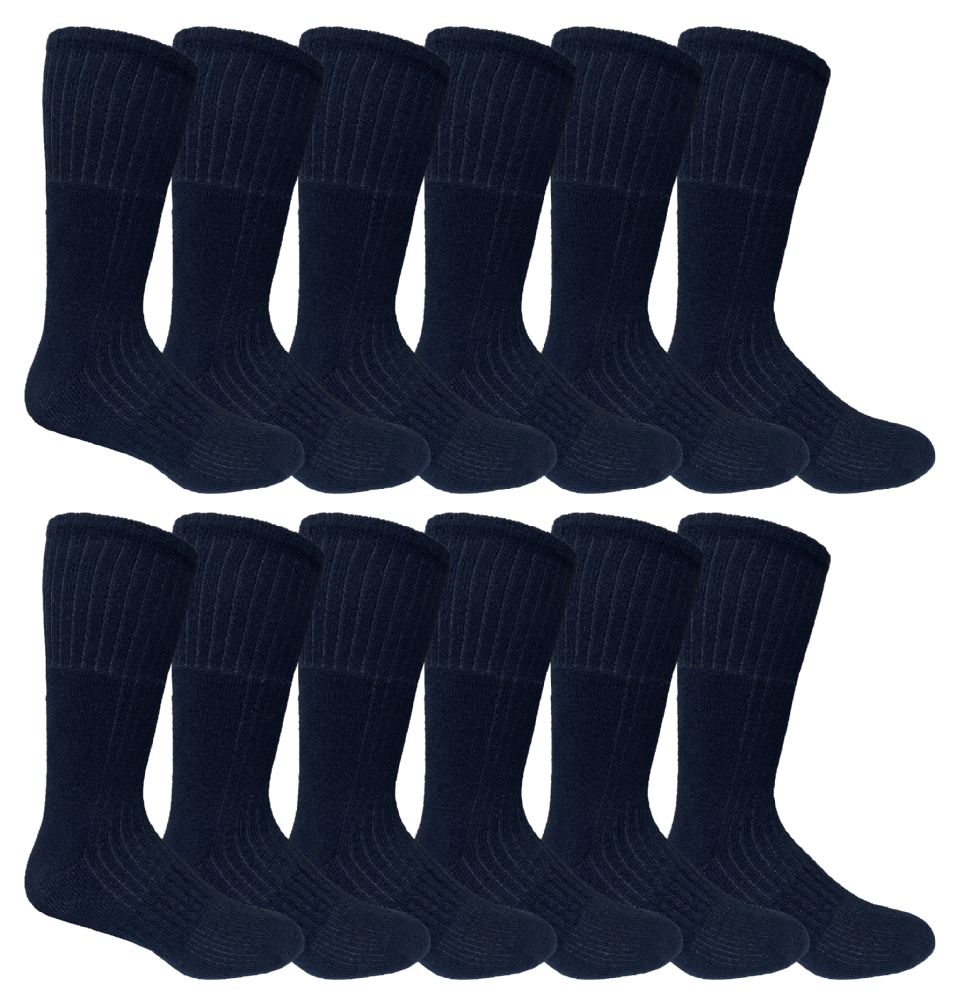 12 Pairs of Yacht & Smith Men's Cotton Terry Cushioned Military Grade Socks