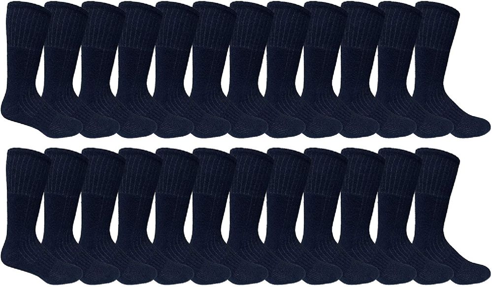 24 Pairs of Yacht & Smith Men's Cotton Terry Cushioned Military Grade Socks