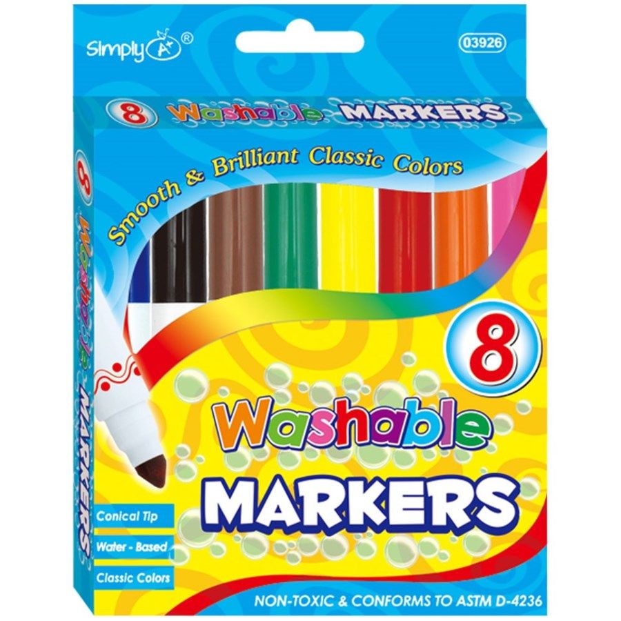 96 Pieces of 8 Color Jumbo Washable Marker