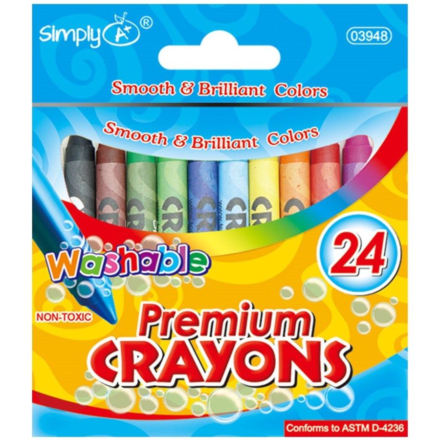 144 Wholesale 24 Count Washable Crayons