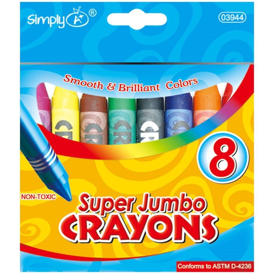 96 Wholesale 8 Color Jumbo Crayon