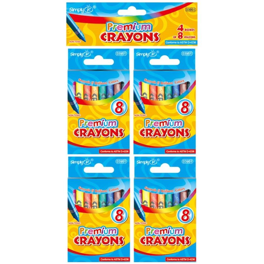 96 Wholesale 4 Sets Color Premium Crayon