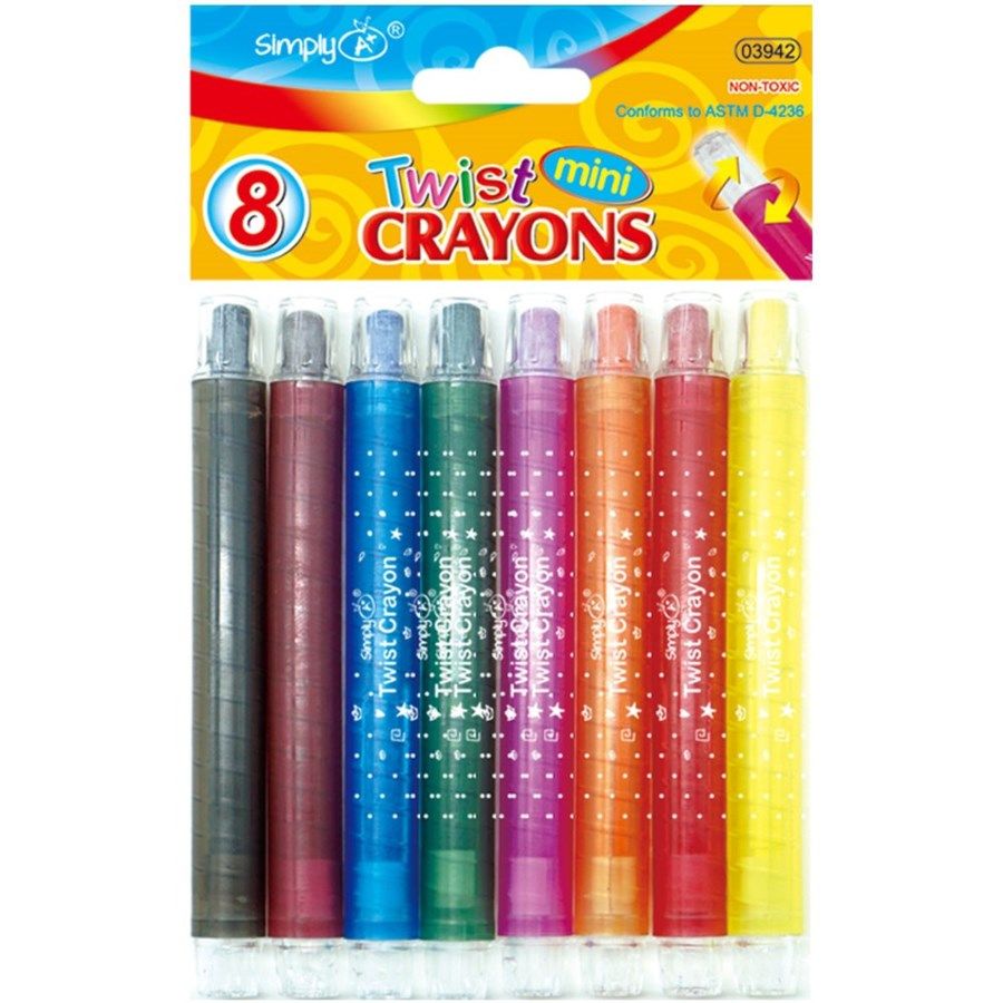 96 Pieces of 8 Color Mini Twist Crayon