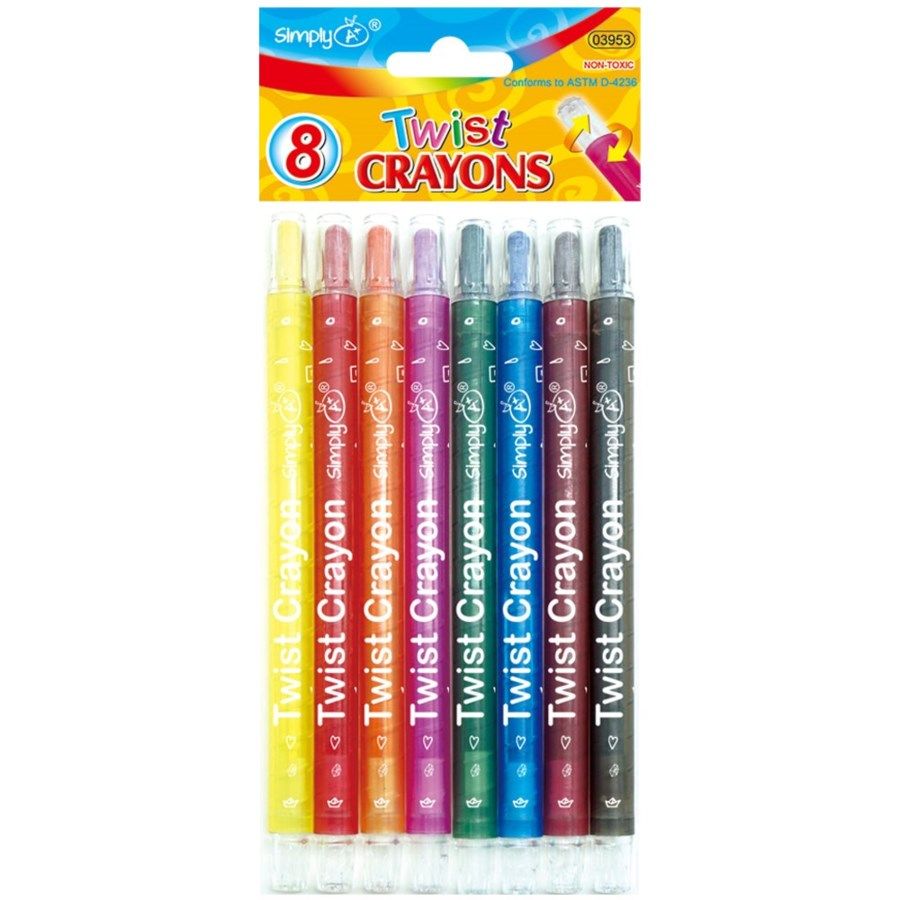96 Pieces of 8 Color Twist Crayon