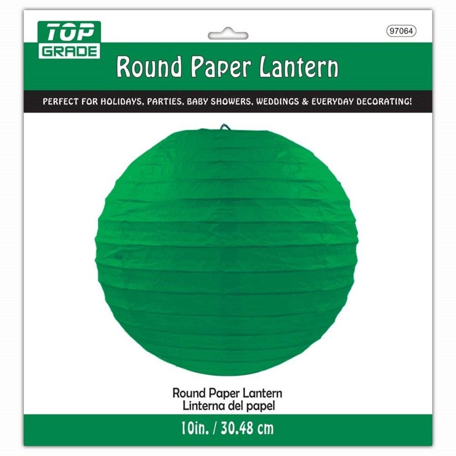 96 Wholesale Paper Lantern 12 Inch Hunter Green