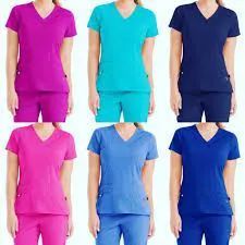 36 Pieces of Scrub Tops Solid Color Mix Sizes And Colors