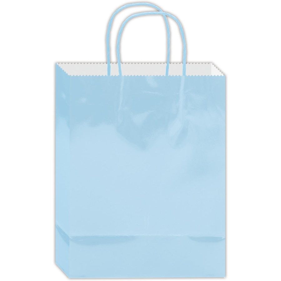 180 Pieces of Everyday Gift Bag Light Blue Size Medium