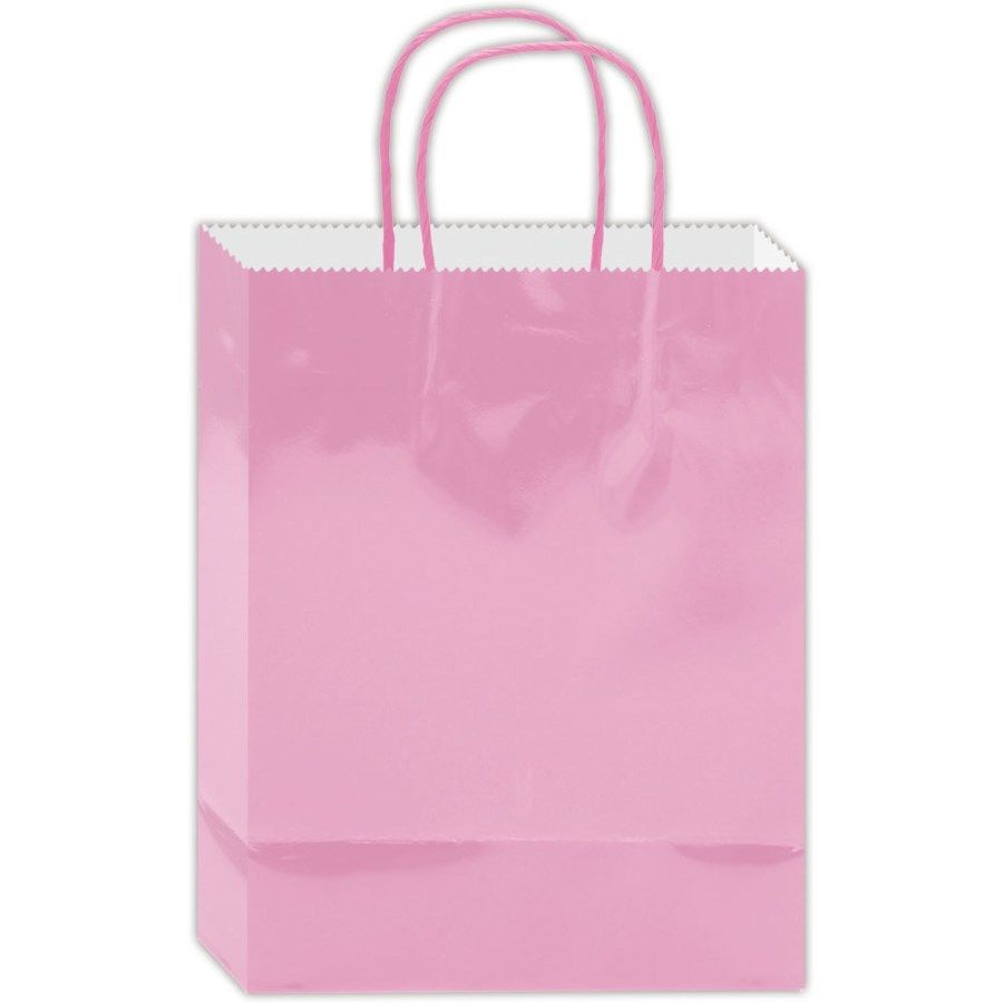 180 Pieces of Everyday Glossy Gift Bag Pink Size Small