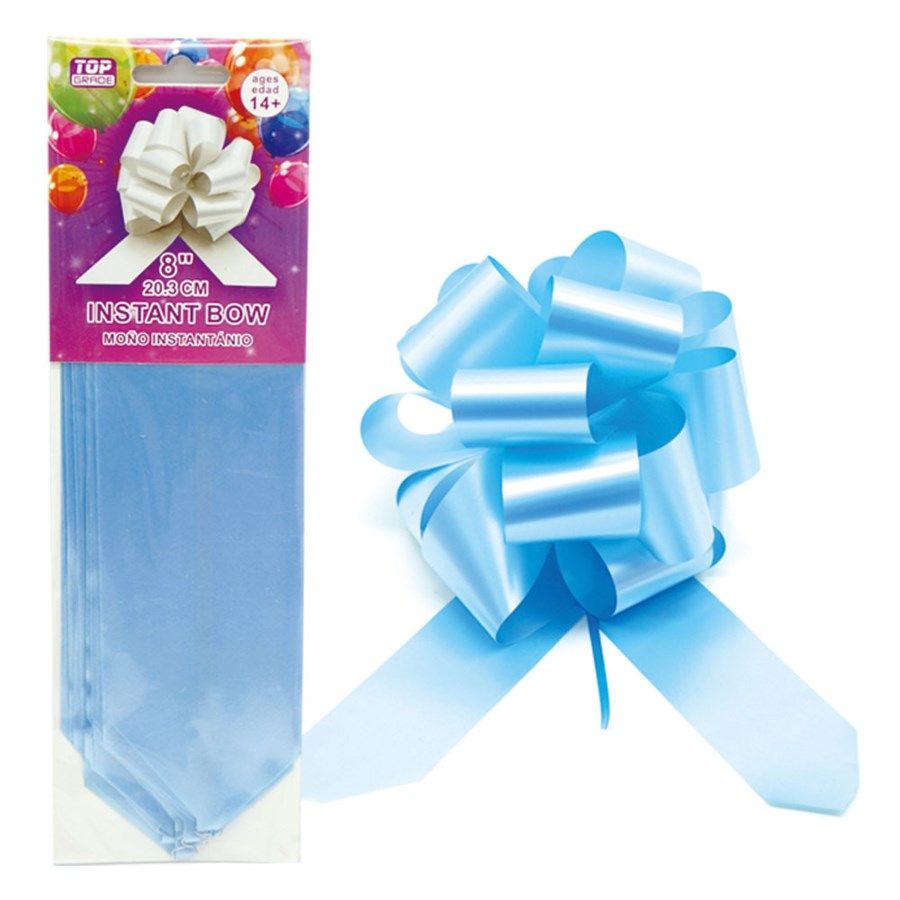 96 Pieces Instant Bow Light Blue - Gift Wrap