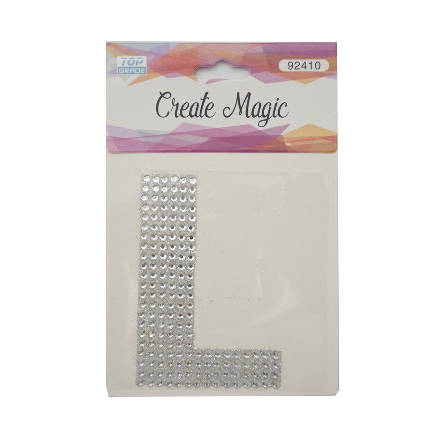 120 Pieces Crystal Sticker L In Silver - Stickers