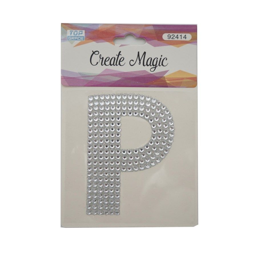 120 Pieces Crystal Sticker P In Silver - Hanging Decorations & Cut Out