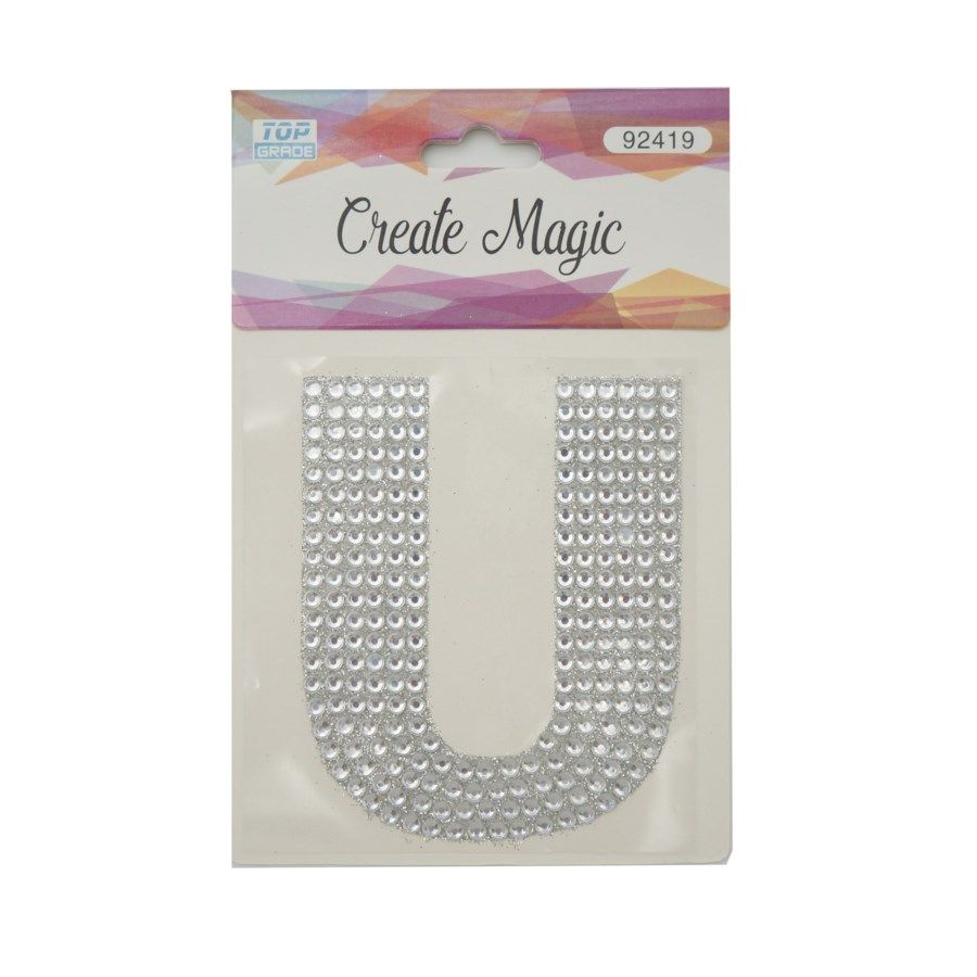 120 Wholesale Crystal Sticker U In Silver