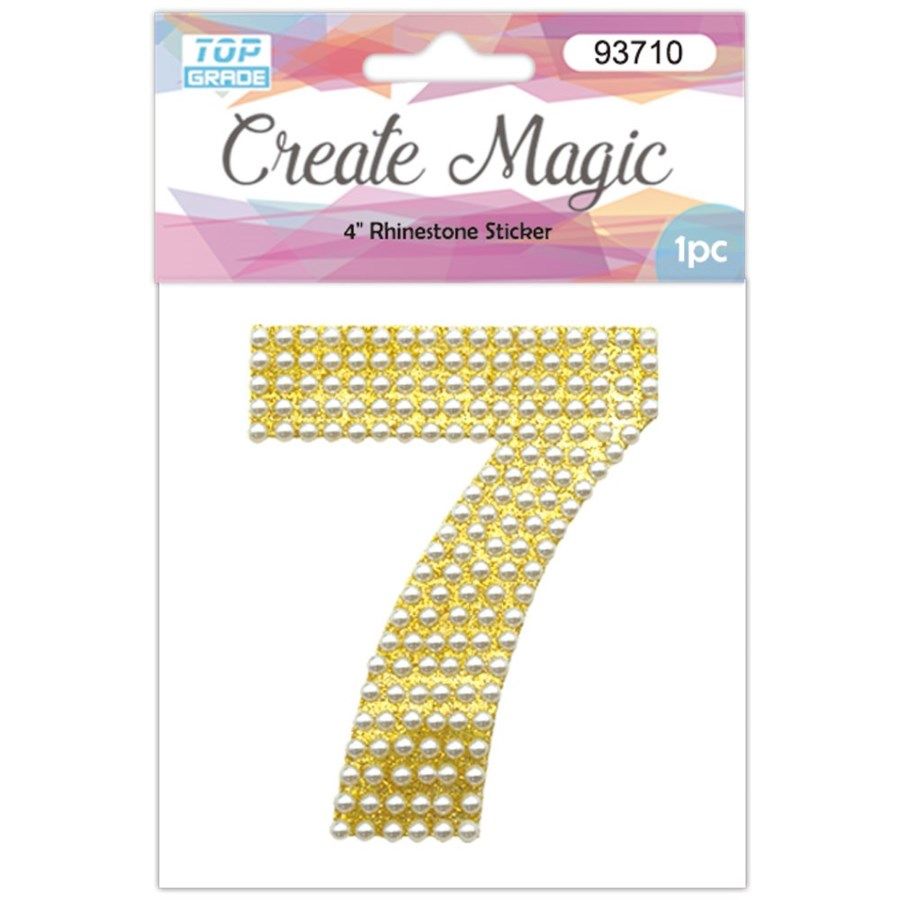 120 Wholesale Pearl Sticker In Gold Number 7