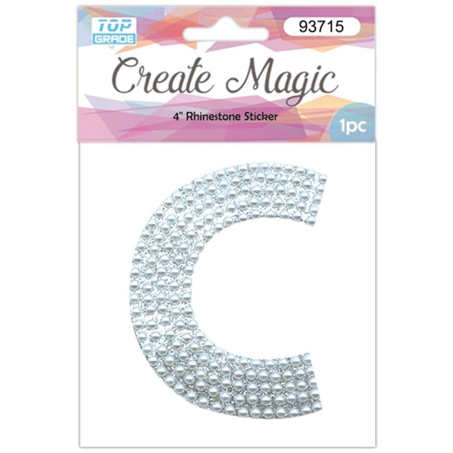 120 Pieces Pearl Sticker In Silver Letter C - Hanging Decorations & Cut Out