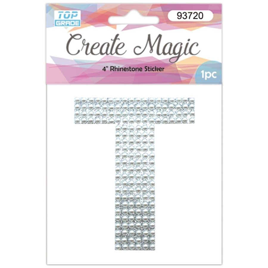120 Wholesale Pearl Sticker In Silver Letter T