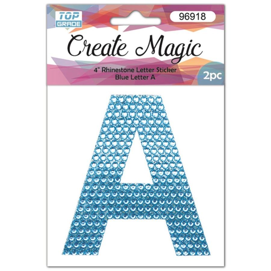 120 Pieces 2 Piece Crystal Sticker Letter E In Blue - Hanging Decorations &  Cut Out - at 