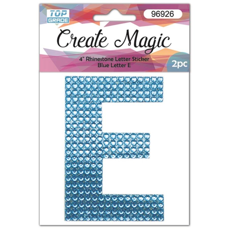 120 Pieces 2 Piece Crystal Sticker Letter E In Blue - Hanging Decorations &  Cut Out - at 