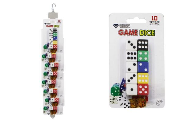 48 Pieces of Dice On Clip Strip (10 Pk)