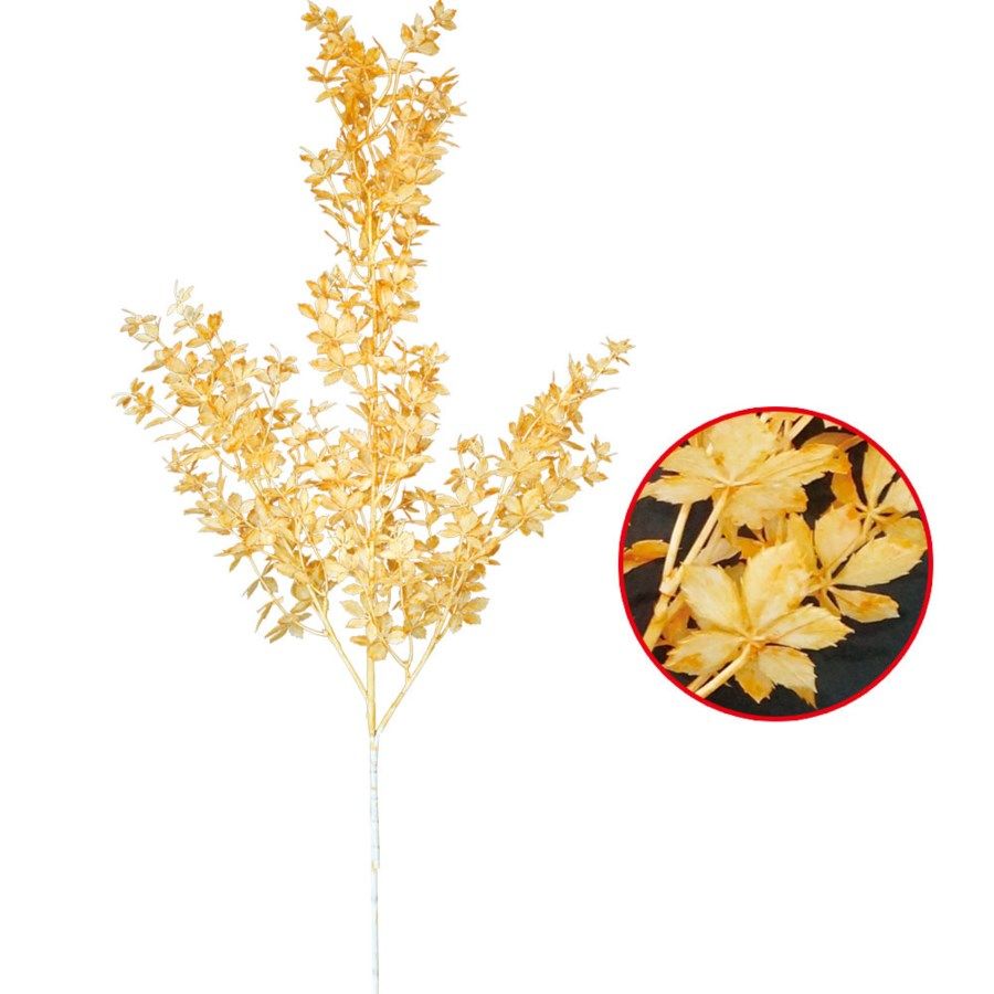 24 Pieces Leaves Branch In Gold - Artificial Flowers - at 