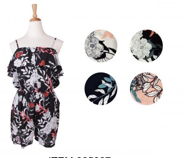 72 Pieces of Womens Romper Summer Casual Short Jumpsuit Adjustable Spaghetti Straps Sleeveless