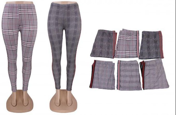 72 Wholesale Women's Casual Plaid Leggings Stretchy Work Pants - at -  wholesalesockdeals.com