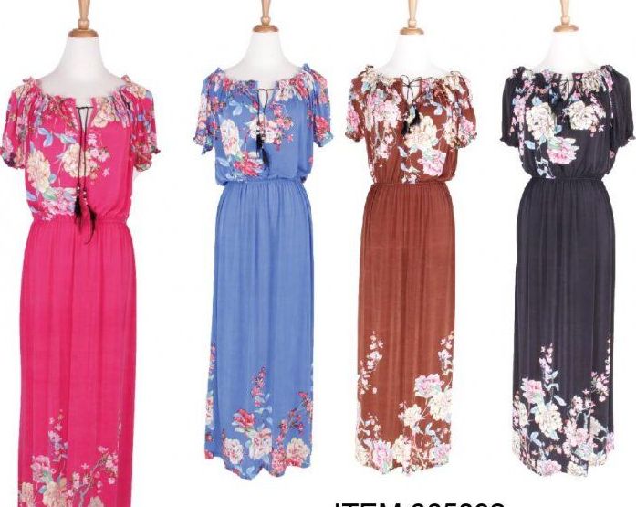 18 Pieces Women Summer Short Sleeve Loose Casual Long Floral Home Dress - Womens Sundresses & Fashion