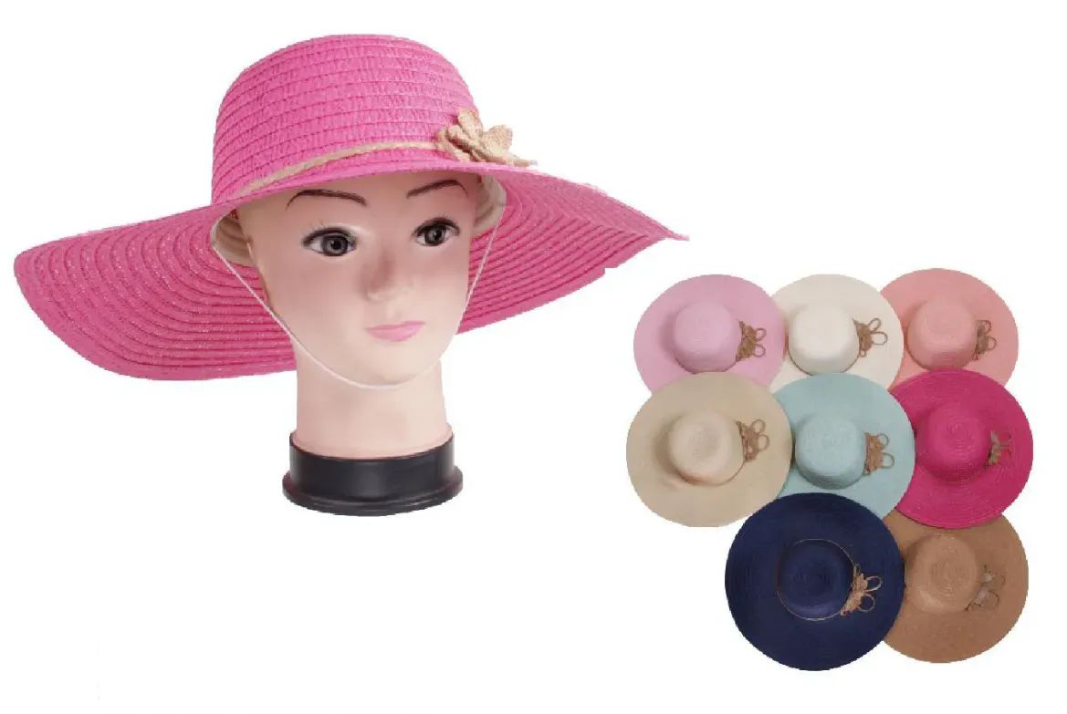 36 Wholesale Women Summer Wide Brim Panama Fedora Foldable Packable Straw Beach Hat