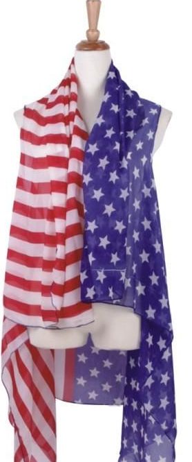120 Pieces of American Flag Patriotic Shawl Wrap Cardigan July 4 Usa Stars Stripes Open Kimono Cardigan, Long Vest Scarf