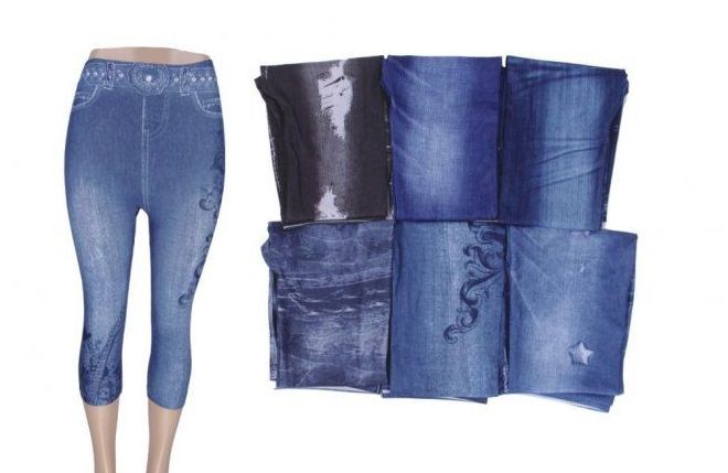 36 Pieces Womans Denim Like Leggings Jeggings One Size Fits All - Womens Leggings