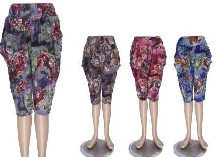 72 Pieces of Capri Pants For Women Casual Print
