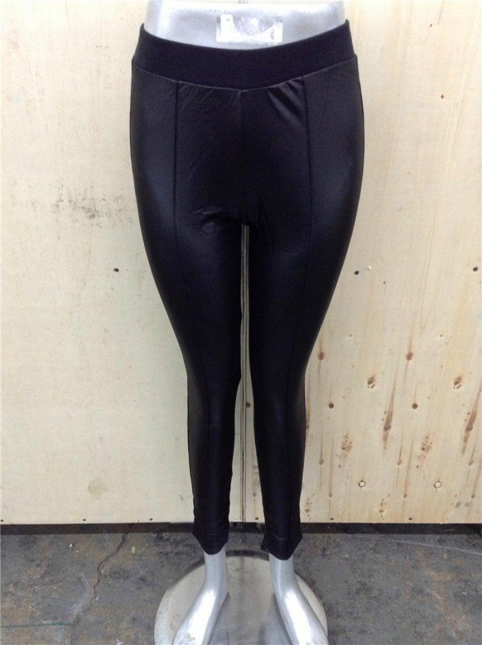 48 Pieces Womens Faux Leather Leggings Stretch Pleather Pants - Womens ...