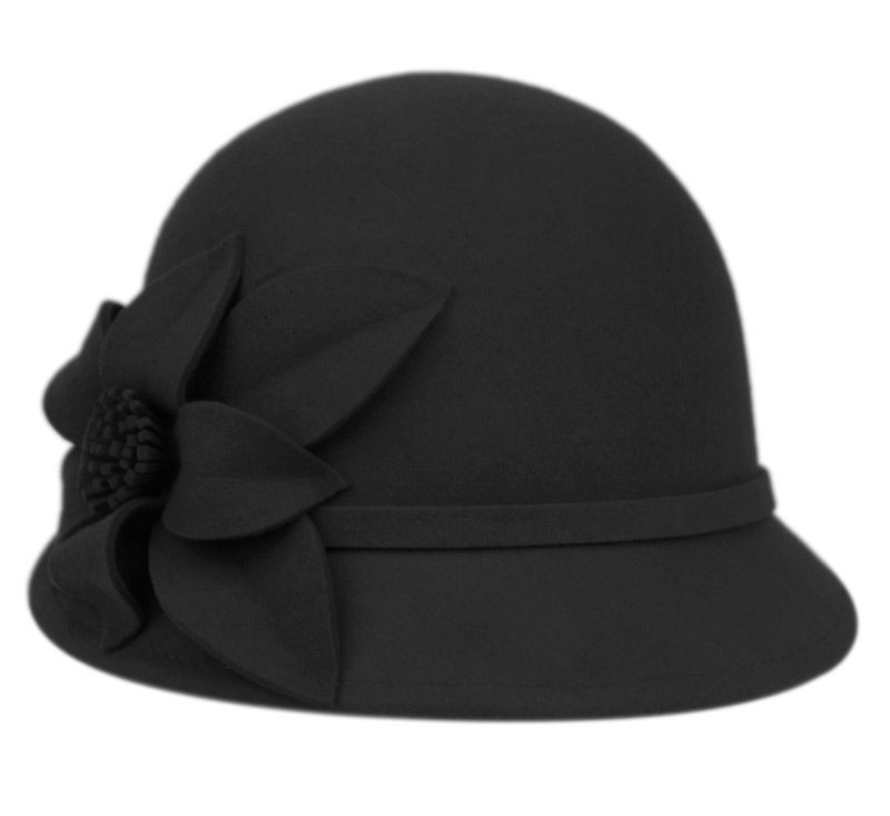 12 Wholesale Wool Wool Felt Hat With Side Flower at