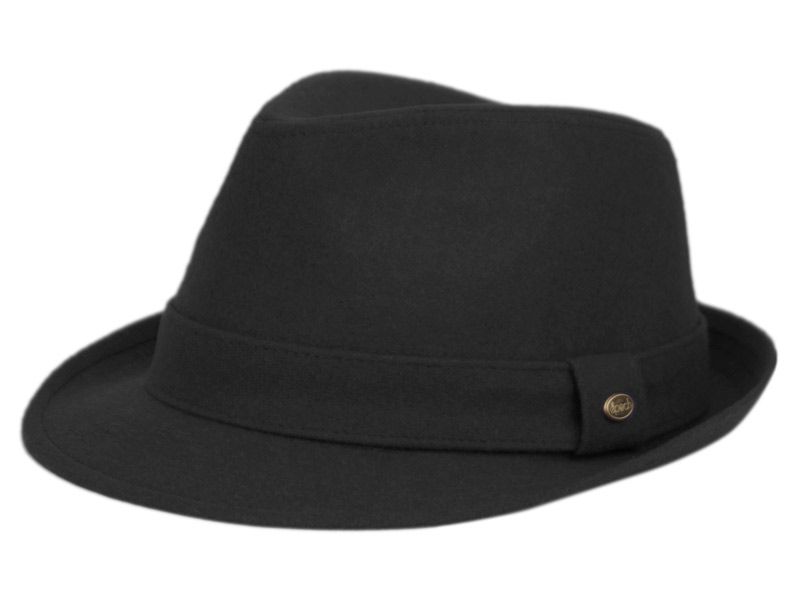 12 Wholesale Solid Color Wool Fedora With Self Fabric Band In Black