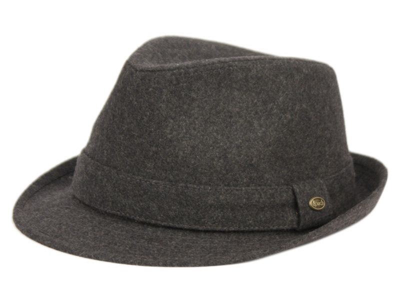 12 Wholesale Solid Color Wool Fedora With Self Fabric Band In Charcoal