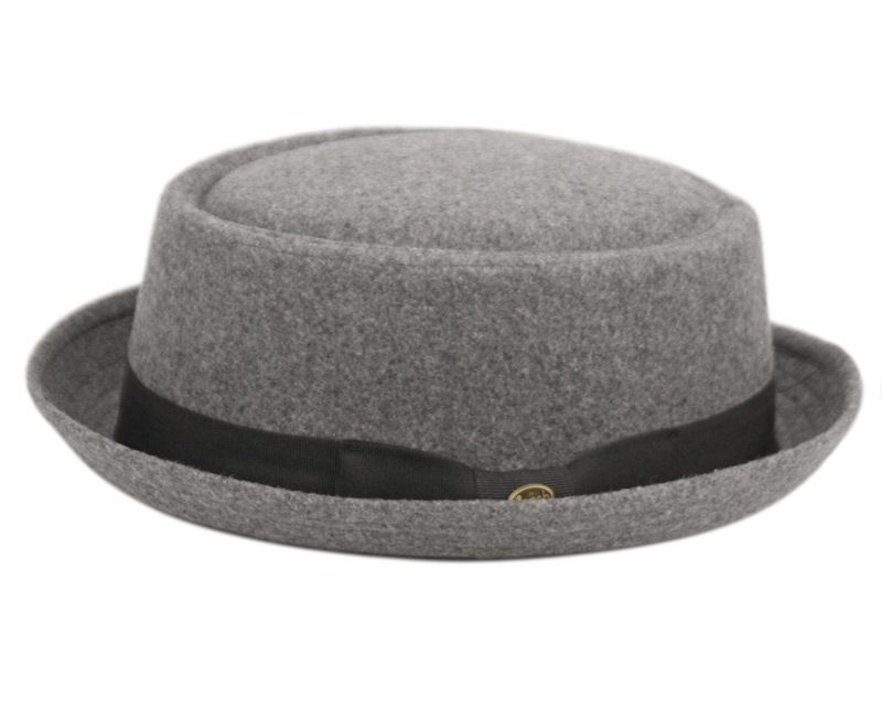 12 Pieces Round Shape Wool Blend Pork Pie Fedora Hat With Grosgrain Band In Charcoal - Fedoras, Driver Caps & Visor