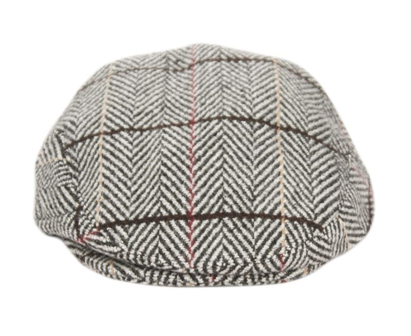 12 Pieces Herringbone Tweed Wool Ivy Cap With Contrast Cross Stripe In ...