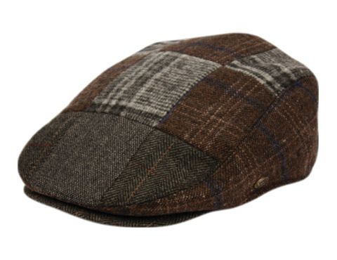 12 Wholesale Tweed Patch Work Wool Ivy Cap With Satin Quilted Lining