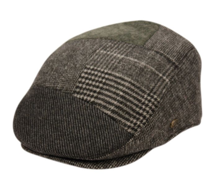 12 Wholesale Tweed Patchwork Wool Ivy Cap With Satin Quilted Lining