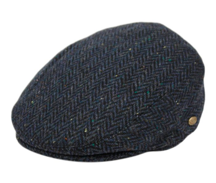 12 Wholesale Herringbone Wool Flat Ivy Cap With Satin Quilted Lining